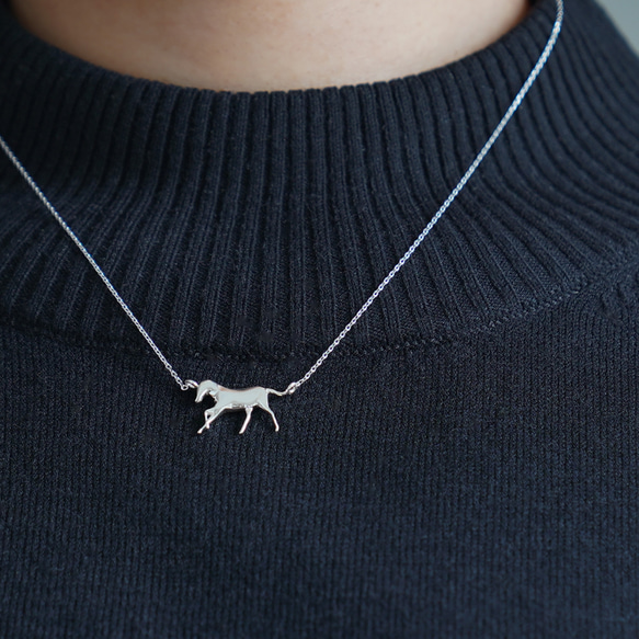 『Horse』 Necklace / SV925 ≪送料無料≫ ペア 馬 うま 3枚目の画像