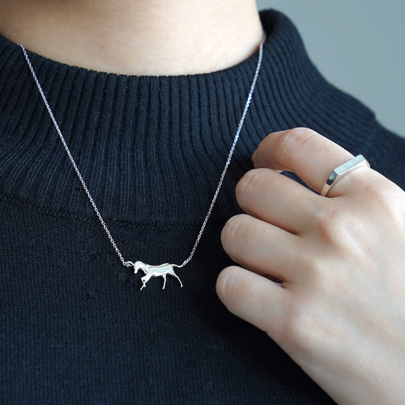 『Horse』 Necklace / SV925 ≪送料無料≫ ペア 馬 うま 6枚目の画像