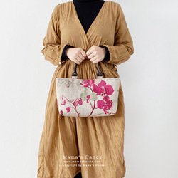 時尚法式亞麻紅花大號斯堪的納維亞天然嬌小皮革托特包春季手提包包母親節 第5張的照片