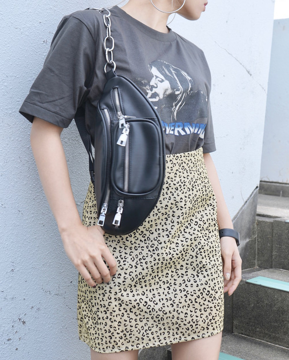 Leopard Glitter Mini Skirt ミニスカート ブラウン 茶色　 ガーリー 3枚目の画像