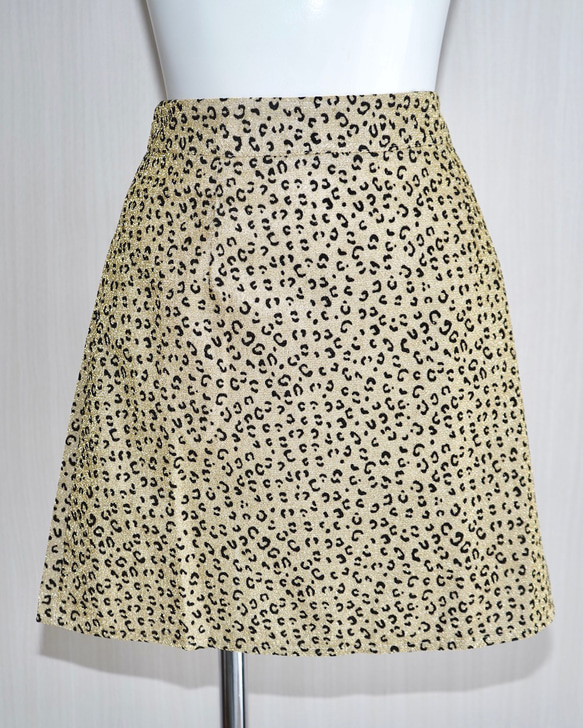 Leopard Glitter Mini Skirt ミニスカート ブラウン 茶色　 ガーリー 5枚目の画像