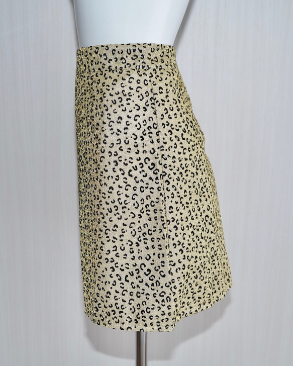 Leopard Glitter Mini Skirt ミニスカート ブラウン 茶色　 ガーリー 8枚目の画像