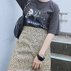 Leopard Glitter Mini Skirt ミニスカート ブラウン 茶色　 ガーリー 4枚目の画像