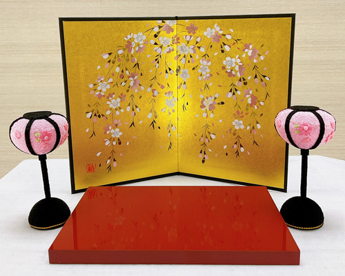 雛人形　桃の節句　本金箔押　ひな祭り飾り 道具セット　金色 雛人形桃の節句本金箔押ひな祭り飾り 道具セット金色