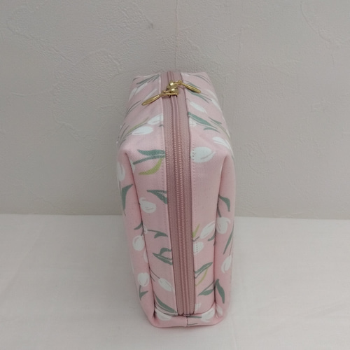 大きく開くスクエアポーチ（チューリップ） 化粧ポーチ