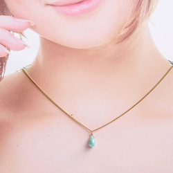 ラリマー【Larimar】ひと粒ネックレス 3枚目の画像