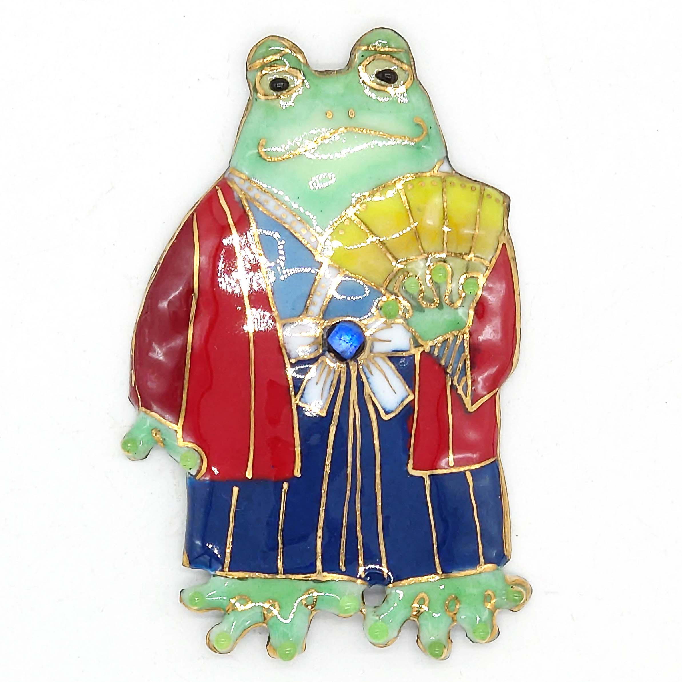トノサマガエル（大）の七宝焼ブローチ【受注制作】 5,148円