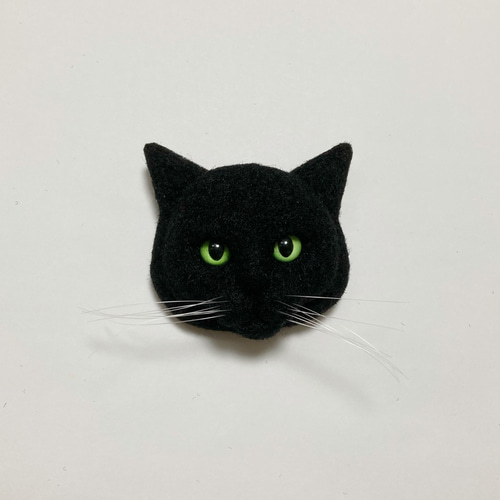 羊毛フェルト 猫ブローチ 黒猫 ブローチ まめちま 通販 17217365