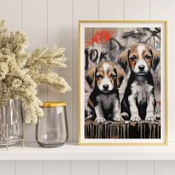 【FREEDOM - ビーグル犬 No.1】アートポスター 犬の絵 犬の絵画 犬のイラスト 8枚目の画像