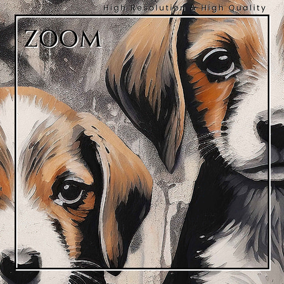 【FREEDOM - ビーグル犬 No.1】アートポスター 犬の絵 犬の絵画 犬のイラスト 3枚目の画像