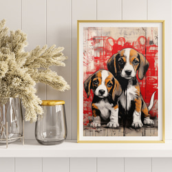 【FREEDOM - ビーグル犬 No.2】アートポスター 犬の絵 犬の絵画 犬のイラスト 8枚目の画像