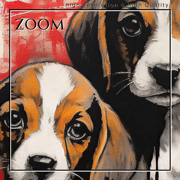 【FREEDOM - ビーグル犬 No.2】アートポスター 犬の絵 犬の絵画 犬のイラスト 3枚目の画像