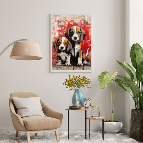 【FREEDOM - ビーグル犬 No.2】アートポスター 犬の絵 犬の絵画 犬のイラスト 7枚目の画像