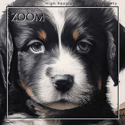 【FREEDOM - バーニーズマウンテン犬の子犬 No.2】アートポスター 犬の絵 犬の絵画 犬のイラスト 3枚目の画像