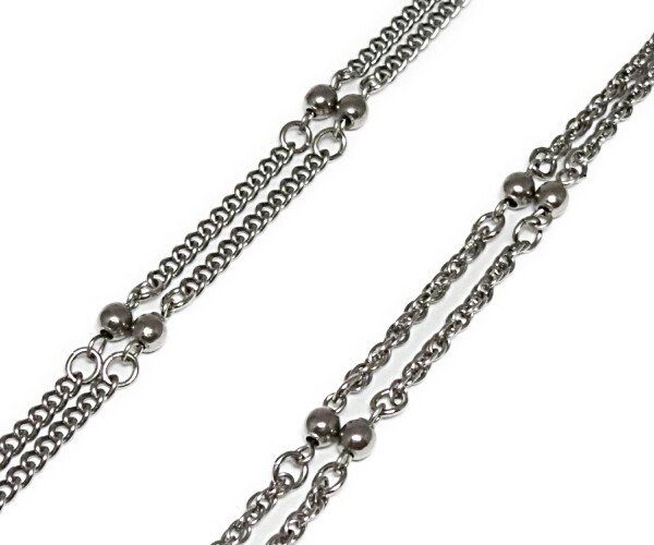 肩こりに効く! 純チタン製磁気ネックレス【厚生労働省の認可品】（喜平&ダブル小豆タイプ）2本セット