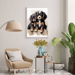 【FREEDOM - キングチャールズスパニエル犬の子犬 No.2】アートポスター 犬の絵 犬の絵画 犬のイラスト 7枚目の画像