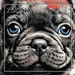 【FREEDOM - フレンチブルドッグ犬の子犬 No.1】アートポスター 犬の絵 犬の絵画 犬のイラスト 3枚目の画像