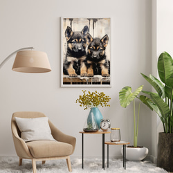 【FREEDOM - ジャーマンシェパード犬の子犬 No.1】アートポスター 犬の絵 犬の絵画 犬のイラスト 7枚目の画像