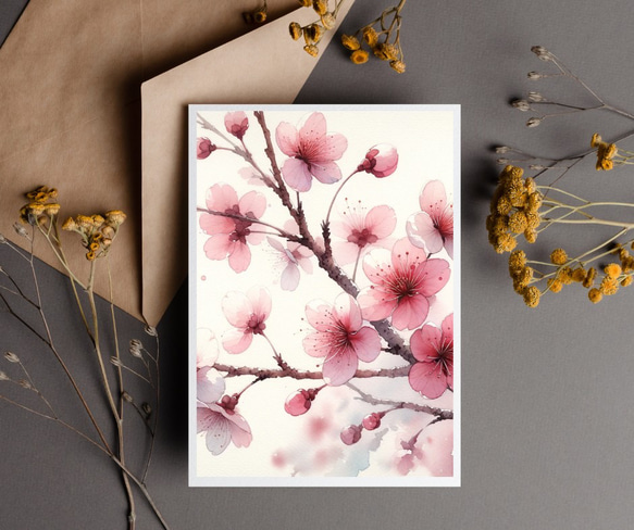 【ポストカード】桜の水彩画はがき 1枚目の画像