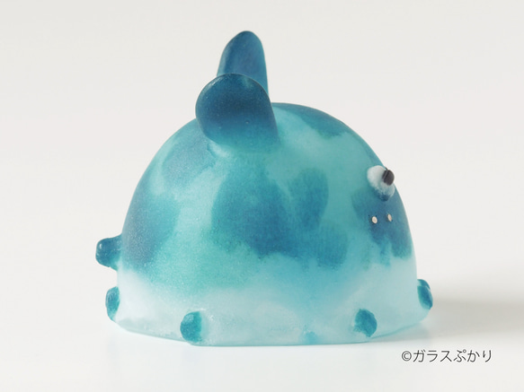 ガラス「めんだこ(海3)」/ オブジェ　置物　メンダコ 4枚目の画像