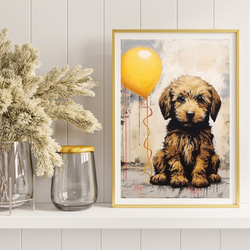 【FREEDOM - ゴールデンドゥードル犬の子犬 No.1】アートポスター 犬の絵 犬の絵画 犬のイラスト 8枚目の画像
