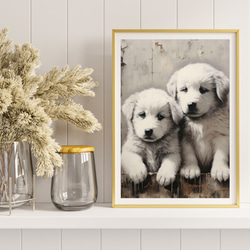 【FREEDOM - グレートピレニーズ犬の子犬 No.1】アートポスター 犬の絵 犬の絵画 犬のイラスト 8枚目の画像