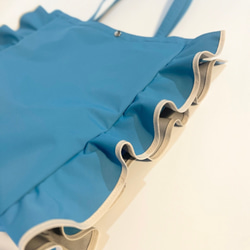 マチ付フリルトートバッグ（ナイロン）】/6B0124 トートバッグ LAMRON