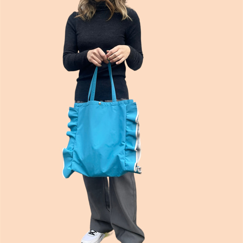 ハピメア トートバッグ 約27×54cm マチあり ハピメア トートバッグ 約27×54cm マチあり Ivory/Black
