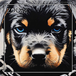 【FREEDOM - ロットワイラー犬の子犬 No.3】アートポスター 犬の絵 犬の絵画 犬のイラスト 3枚目の画像