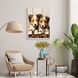 【FREEDOM - ラフコリー犬の子犬 No.1】アートポスター 犬の絵 犬の絵画 犬のイラスト 7枚目の画像