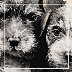 【FREEDOM - シュナウザー犬の子犬 No.1】アートポスター 犬の絵 犬の絵画 犬のイラスト 3枚目の画像