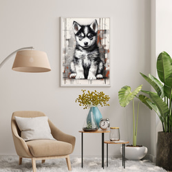 【FREEDOM - シベリアンハスキー犬の子犬 No.1】アートポスター 犬の絵 犬の絵画 犬のイラスト 7枚目の画像
