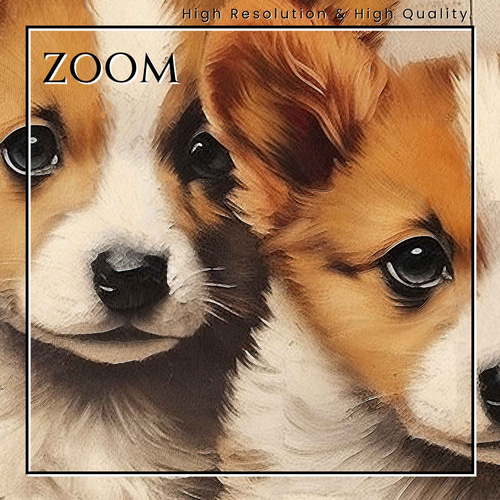 蝶犬戯舞 - ポメチワ犬の子犬 No.1】春・蝶・子犬・アート