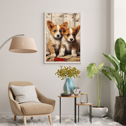 【FREEDOM - ウェルシュコーギー犬の子犬 No.1】アートポスター 犬の絵 犬の絵画 犬のイラスト 7枚目の画像