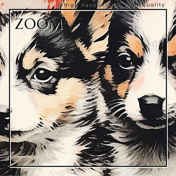 【FREEDOM - ウェルシュコーギー犬の子犬 No.2】アートポスター 犬の絵 犬の絵画 犬のイラスト 3枚目の画像