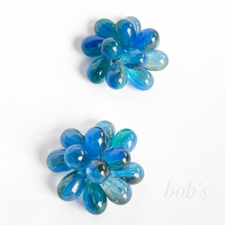 glass beads pierce/earring*blue 4枚目の画像
