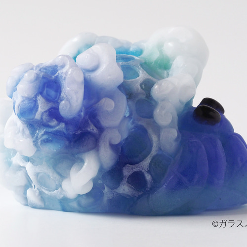 ガラス「ヤドカリ(海)」/ オブジェ 置物 立体・オブジェ ガラスぷかり