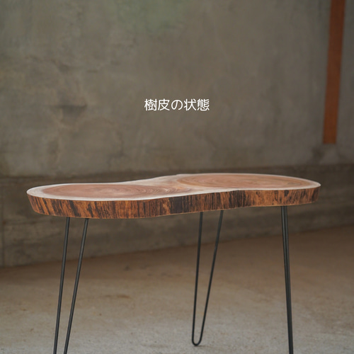欅の輪切り一枚板 ひょうたんみたいな形のコーヒーテーブル（高さ