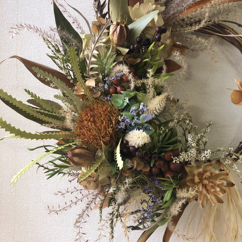 Natural~*~クリスマスリースネイティブ☆ドライフラワーリース