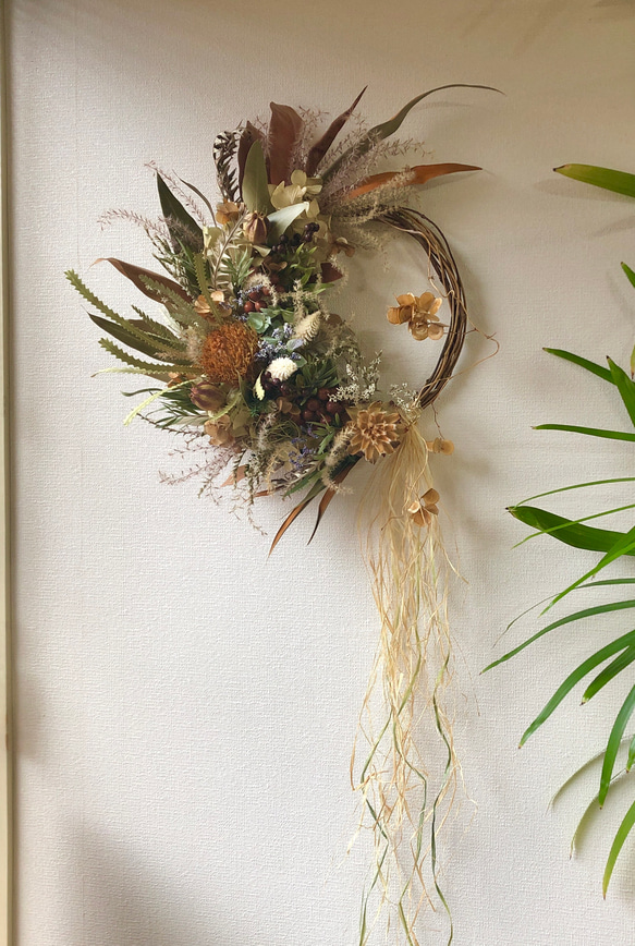 Natural~*~クリスマスリースネイティブ☆ドライフラワーリース