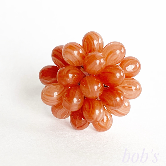 glass beads ring*カーネリアン 1枚目の画像