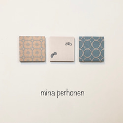 mina perhonen  ミナペルホネン  ファブリックパネル 3点セット ハンドメイド 1枚目の画像