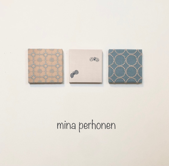 mina perhonen  ミナペルホネン  ファブリックパネル 3点セット ハンドメイド 1枚目の画像