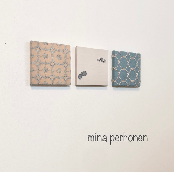 mina perhonen  ミナペルホネン  ファブリックパネル 3点セット ハンドメイド 2枚目の画像