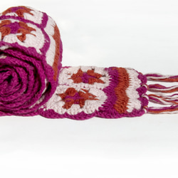 手作りのかぎ針編みウールスカーフ、花かぎ針編みシルクスカーフ、かぎ針編みスカーフ、手織りシルクスカーフ - ブルーミングメリノ 17枚目の画像
