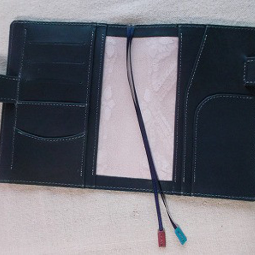 L型ファスナータイプのロングウォレット 牛革 刻印＆拭き染め L