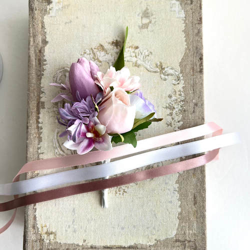 【即日 発送ok】チューリップ・スイートピーの柔らかな色合いのブーケ　結婚式 チューリップとスイートピーの春色ブーケ | アトリエ ウタハナ