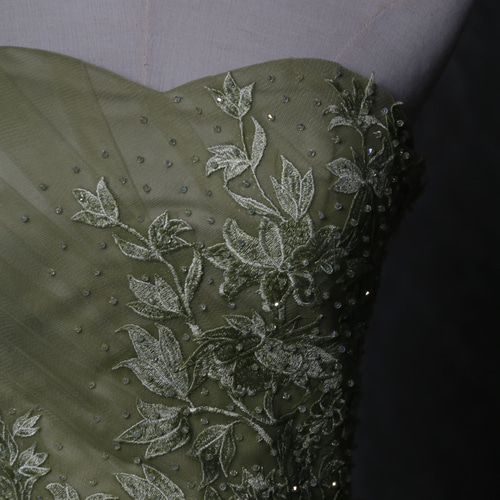 送料無料！高品質！二次会 披露宴 カラードレス 薄グリーン ベアトップ  