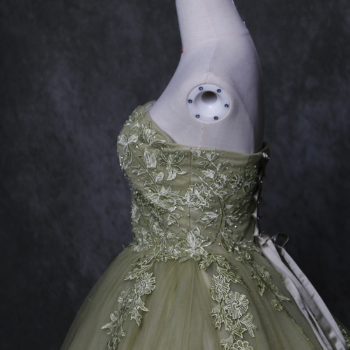 送料無料！高品質！二次会 披露宴 カラードレス 薄グリーン ベアトップ  