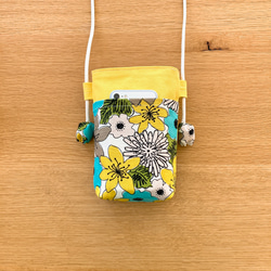 花柄布製スマホポシェット［フレッシュレモン］❤️ティッシュケース付き特別セット❤️母の日ギフト 3枚目の画像